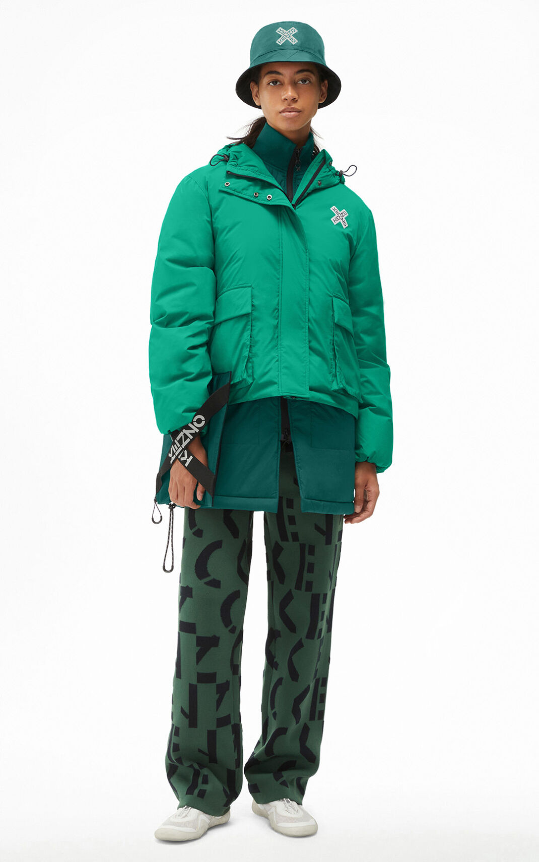 Kenzo Sport Little X 2 in 1 Jacket Dark Green For Womens 3576OETSQ